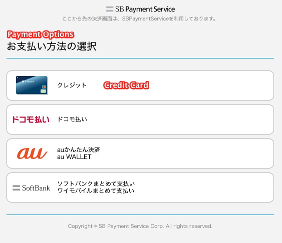 Payment options